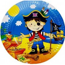 Тарелка бум Маленький пират17см 6шт/G