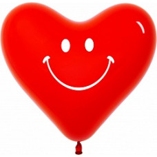Сердце (12''/30 см) Улыбка, Красный (315), кристалл, 2 ст, 100 шт.