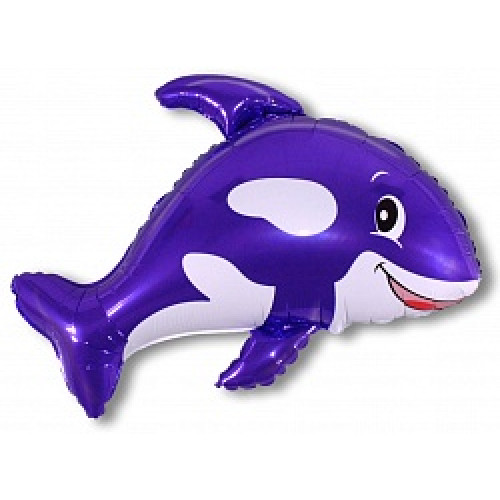 Шар (34''/86 см) Фигура, Веселый кит, Фиолетовый