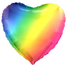 Шар (18''/46 см) Сердце, Радужный, 1 шт.