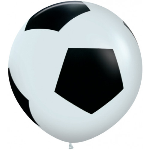 Воздушный шар (36''/91 см) Футбольный мяч, Белый (005), пастель, 5 ст, 1 шт.