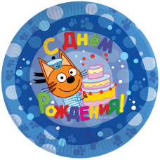 Тарелки (7\'\'/18 см) Три Кота, Синий, 1шт.