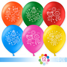 Воздушный шар (12''/30 см) Детство, Ассорти, пастель, 2 ст, 50 шт.