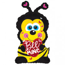 Фольгированный шар (27''/69 см) Фигура, Пчела с сердечком, 1 шт.