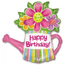 Фольгированный шар (32''/81 см) Фигура, Лейка с цветами , 1 шт.