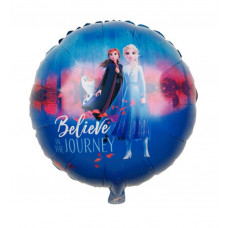 Шар (18''/46 см) Круг, Холодное сердце, темн. Эльза, Анна и Олаф