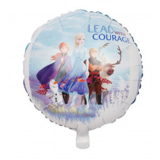 Шар (18''/46 см) Круг, Холодное сердце, на белом все герои.