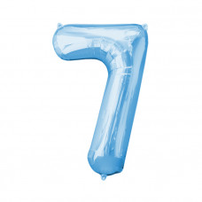 Шар (40''/102 см) Цифра, 7, Голубая, Китай.