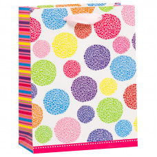 Пакет подарочный Разноцветные круги, 18*23*10 см