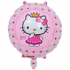 Шар (18''/46 см) Круг, Китти в клеточку роз