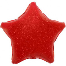 Шар (18''/46 см) Звезда, Красный, голография, 1 шт.