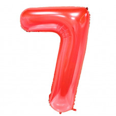 Шар (40''/102 см) Цифра, 7, Красная, Китай.