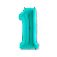 Шар (40''/102 см) Цифра, 1, Тиффани, 1 шт.