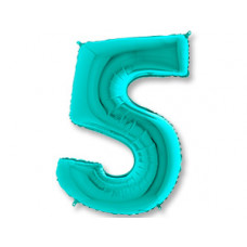 Шар (40''/102 см) Цифра, 5, Тиффани, 1 шт.