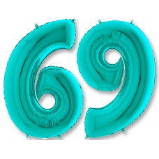 Шар (40''/102 см) Цифра, 6, Тиффани, 1 шт.