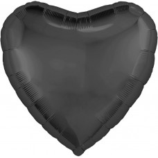 Шар (19''/48 см) Сердце, Графит, 1 шт.
