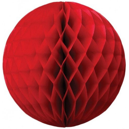 Бумажный шар Красный (10''/25 см)