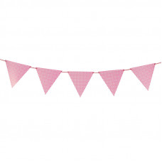 Гирлянда флажки, Квадраты, розовый, 2м.