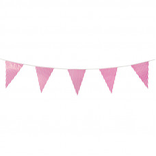 Гирлянда флажки, Длинные полосы, розовый, 2,5м