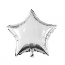 Шар (18"/46 см) Звезда, Серебро