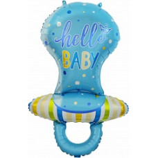 Шар (39''/99 см) Фигура, Соска-пустышка для мальчика, Голубой, 1 шт.