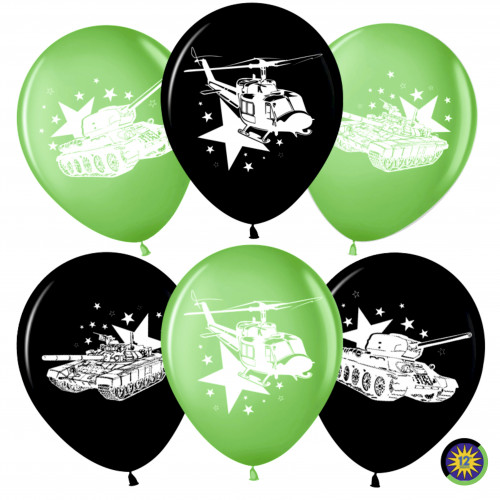 Воздушный шар (12''/30 см) Воздушно-десантная техника, Ассорти (270/299), пастель, 4 ст, 50 шт.