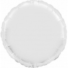 Шар (18''/46 см) Круг, Белый, 1 шт.