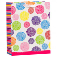 Пакет подарочный Разноцветные круги,  26*32*12 см
