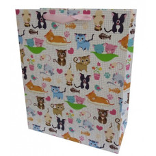 Пакет подарочный Кошки,  26*32*12 см