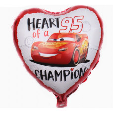 Шар (18''/46 см) Сердце, Тачки чемпион, Маквин.