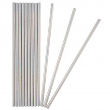 Трубочки для коктейлей, Искрящееся серебро, голография, 12 шт. в упак.