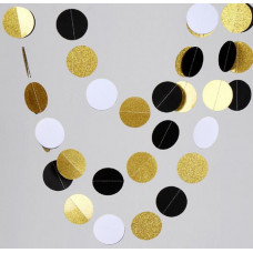 Подвеска Круги, Черный/Белый/Золото, 220см