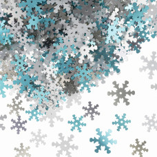 Конфетти Снежинки, Серебристо-голубой Микс, 1,3 и 1,9 см, 20 г.