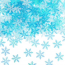 Декоративное украшение Снежинки, фетр, 2 см, Голубой, 300 шт.