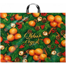 НГ Пакет ПВД, 70 мкм, с петлевой ручкой, Оранжевое настроение, 60*50 см, 1 шт.