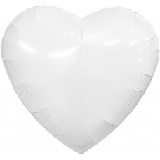 Шар (36''/91 см) Сердце, Белый, 1 шт. в уп.