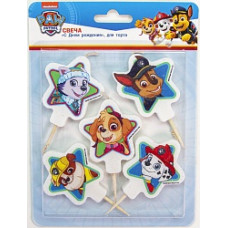 Свеча Фигура, Щенячий Патруль, Дружная команда, 5 см, 5 шт.