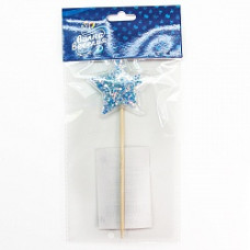 Топпер в торт, Звезда с блестками, Голубой, 1 шт.