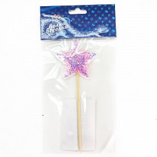 Топпер в торт, Звезда с блестками, Розовый, 1 шт.