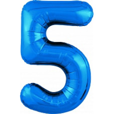 Шар (40''/102 см) Цифра, 5 Slim, Синий, 1 шт. в упак.